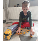 Laweta TIR z wyrzutnią + 6 maszyn budowlanych