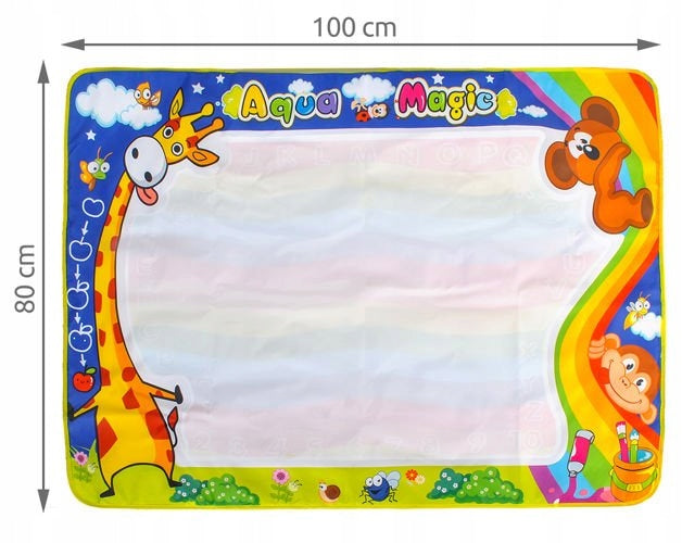 Mata wodna do malowania XXL 100×80 cm – zestaw z pieczątkami