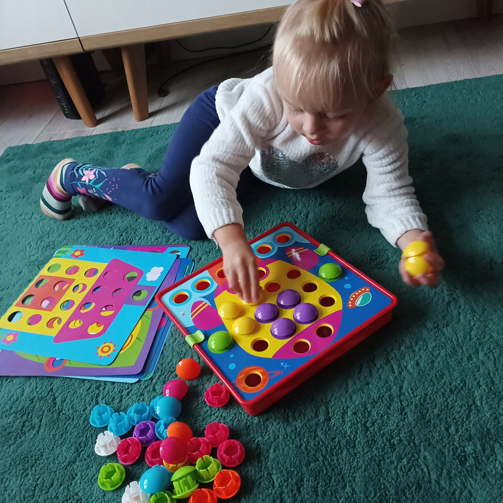 Mozaika guzikowa Montessori – układanka edukacyjna