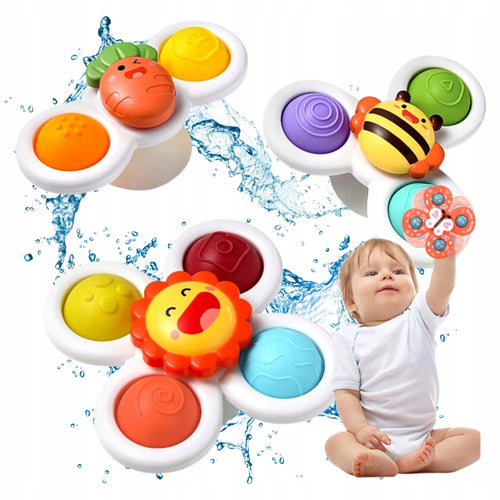 Fidget spinnery do kąpieli z przyssawką, 3 szt.