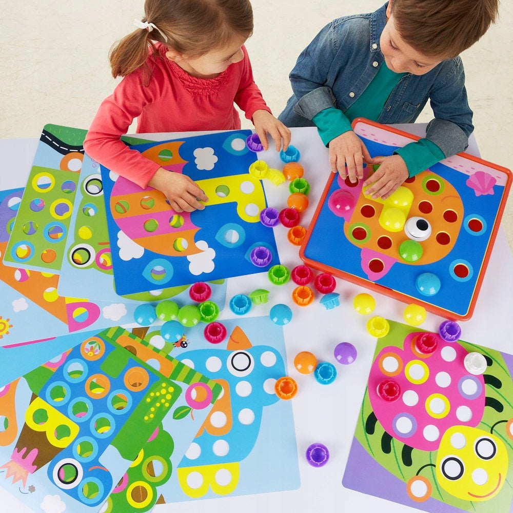 Mozaika guzikowa Montessori – układanka edukacyjna