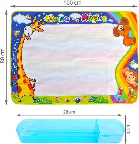 Mata wodna do malowania XXL 100×80 cm – zestaw z pieczątkami