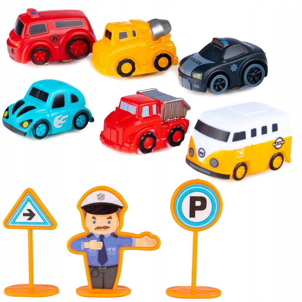 Parking wielopoziomowy z torem + 6 autek – zestaw interaktywny