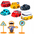 Parking wielopoziomowy z torem + 6 autek – zestaw interaktywny