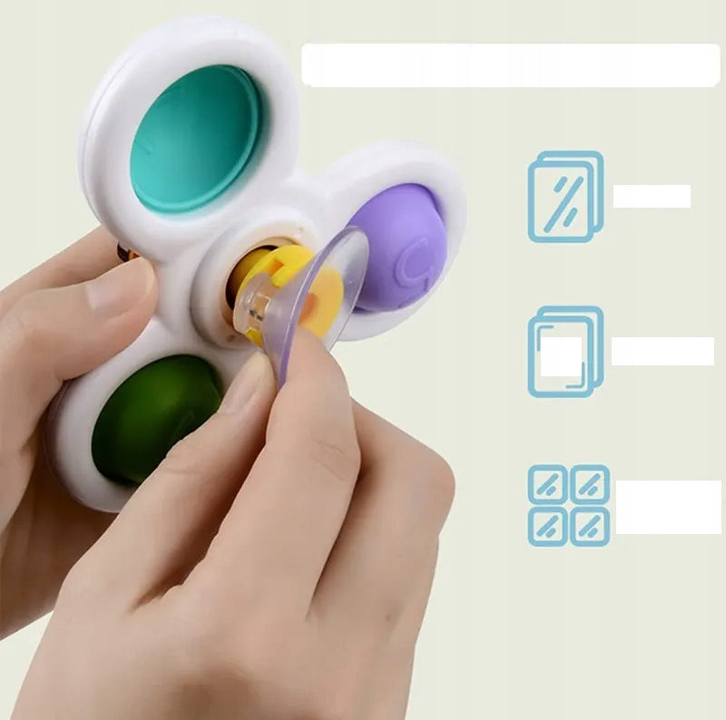 Fidget spinnery do kąpieli z przyssawką, 3 szt.
