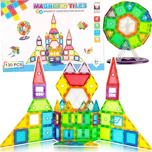 Klocki magnetyczne MalPlay 130 el. – zestaw konstrukcyjny 3+