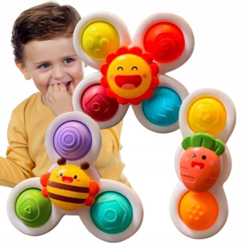 Fidget spinnery do kąpieli z przyssawką, 3 szt.