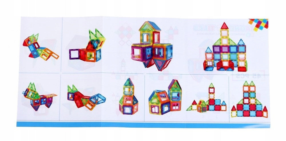 Klocki magnetyczne Rainbow Tiles 70 el. – duże kafelki