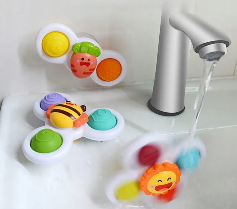 Fidget spinnery do kąpieli z przyssawką, 3 szt.