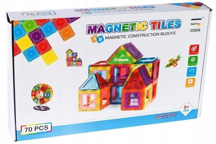 Klocki magnetyczne Rainbow Tiles 70 el. – duże kafelki